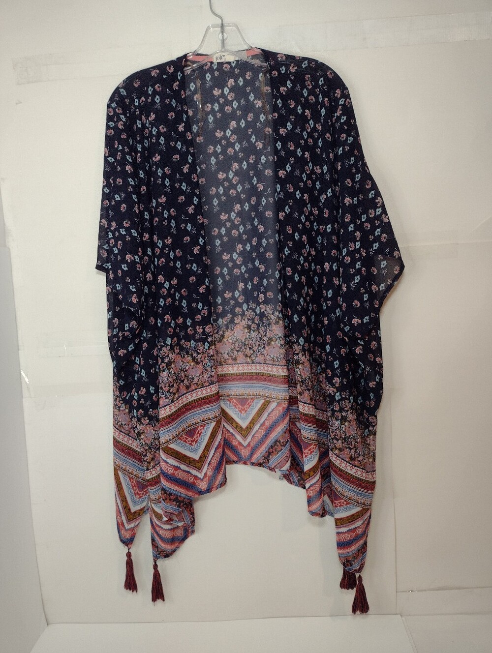 Jolt Women's Navy Floral open Front Kimono (XL)